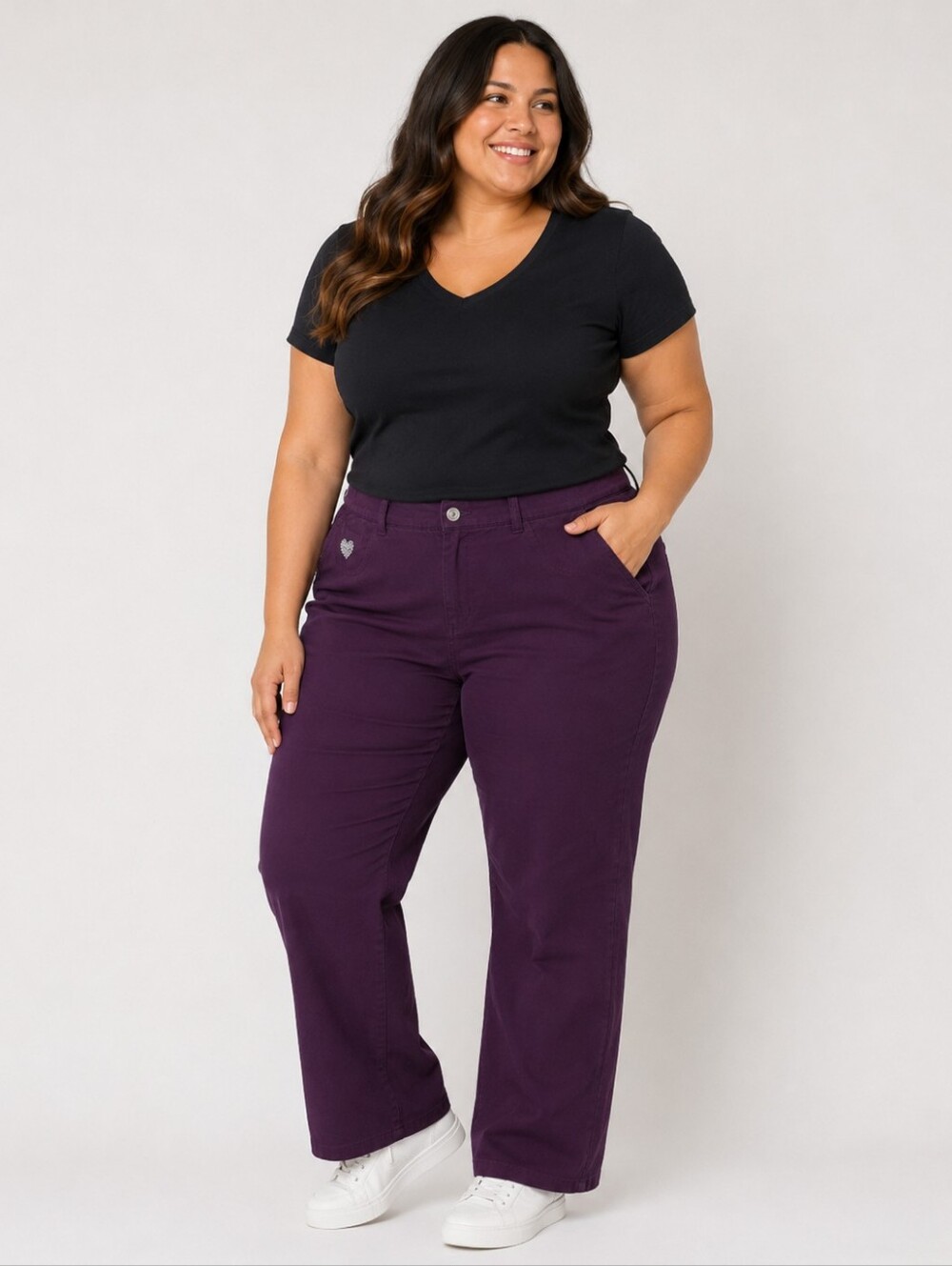 Dream Jeannes Quacker Factory QVC Women's Purple Pants 1x New